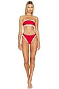 view 4 of 4 BAS DE MAILLOT DE BAIN FERRIS in Red & Ivory