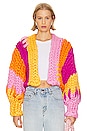 view 1 of 4 Delilah Colossal Knit Jacket in Sherbert