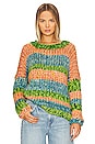 view 1 of 4 Hera Chunky Knit Sweater in Blended Pink, Blue, & Green
