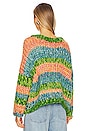 view 3 of 4 Hera Chunky Knit Sweater in Blended Pink, Blue, & Green