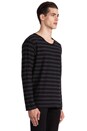 view 2 of 5 Troop Tee in Faded Black Stripe