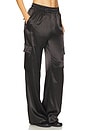 view 2 of 6 Satin Cargo Pant in Black