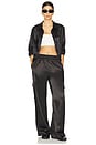 view 5 of 6 Satin Cargo Pant in Black