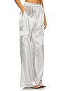 view 2 of 6 Satin Cargo Pants in Silver