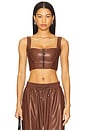 view 1 of 4 Leather Bustier in Mocha
