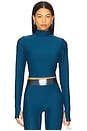 view 1 of 4 Long Sleeve Mock Neck Top in Teal