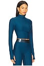 view 2 of 4 Long Sleeve Mock Neck Top in Teal