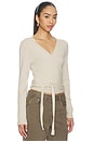 view 2 of 4 Ballerina Knit Wrap Blouse in Creme