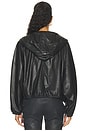 view 4 of 4 Sisi Leather Hooded Blouse in Black