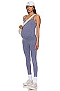 view 1 of 4 Maternity Body Rib Unitard in Blue Melange