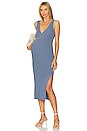 view 1 of 3 Elma Stripe Maternity Dress in Steel Blue