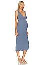 view 2 of 3 Elma Stripe Maternity Dress in Steel Blue