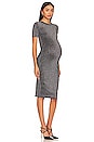 view 3 of 5 The Lurex Eliza Maternity Dress in Black & Silver