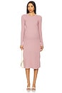 view 2 of 4 The Eliana Cotton Rib Sweater Dress in Rose Mauve