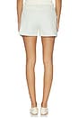 view 4 of 6 The Side Tie Short in Cream & Green Stripe