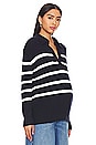 view 1 of 4 Hannah Maternity Sweater in Navy & Ivory Stripe