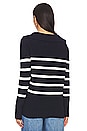view 3 of 4 Hannah Maternity Sweater in Navy & Ivory Stripe