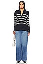 view 4 of 4 Hannah Maternity Sweater in Navy & Ivory Stripe