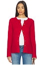 view 1 of 4 The Celine Contour Cardigan in Cherry