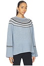 view 1 of 4 The Pippa Fairisle Pullover in Denim Blue Multi Fairisle