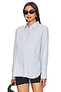 view 1 of 5 Maternity Classic Button Down Shirt in Sky Blue