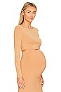 view 2 of 4 The Maternity Body Longsleeve Crop Top in Camel