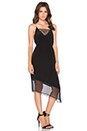 view 2 of 3 ROBE À FINES BRETELLES ASYMMETRICAL SILK & LACE in Black