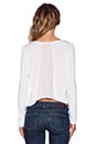 view 3 of 3 Silk Back Crop Top in White