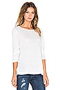 view 2 of 3 Long Sleeve Linen Hi Lo Top in White