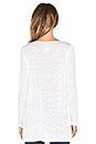 view 3 of 3 Long Sleeve Linen Hi Lo Top in White