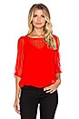 view 1 of 3 Silk Split Sleeve Top in Scarlet