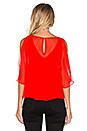 view 3 of 3 Silk Split Sleeve Top in Scarlet
