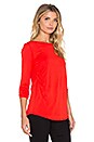 view 3 of 4 Long Sleeve Peekaboo Back Top in Scarlet
