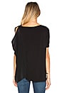 view 3 of 4 Asymmetric Silk Boxy Top in Black