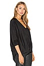 view 2 of 4 Silk Tuck Front Top in Black