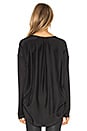 view 3 of 4 Silk Tuck Front Top in Black