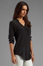 view 2 of 4 Silk Button Front Blouse in Black