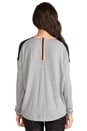 view 3 of 5 Lace Shoulder Top in Light Heather Grey