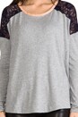 view 4 of 5 Lace Shoulder Top in Light Heather Grey