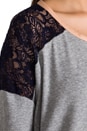 view 5 of 5 Lace Shoulder Top in Light Heather Grey