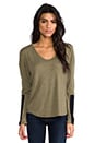 view 1 of 5 Silk Block Sleeve Top in Heather Moss
