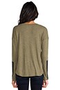 view 4 of 5 Silk Block Sleeve Top in Heather Moss