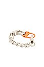 view 1 of 2 Multichain Square Bracelet in Silver & Orange