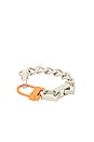 view 2 of 2 Multichain Square Bracelet in Silver & Orange