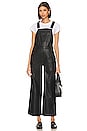 view 1 of 3 Utility Faux Leather Wide Leg Overall in Black