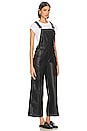 view 2 of 3 Utility Faux Leather Wide Leg Overall in Black