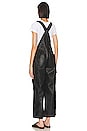view 3 of 3 Utility Faux Leather Wide Leg Overall in Black