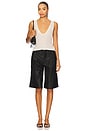 view 5 of 6 Pleated Trouser Short in Black