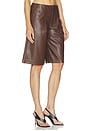 view 2 of 6 Faux Leather Pleated Trouser Short in Chicory Coffee