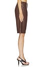 view 4 of 6 Faux Leather Pleated Trouser Short in Chicory Coffee